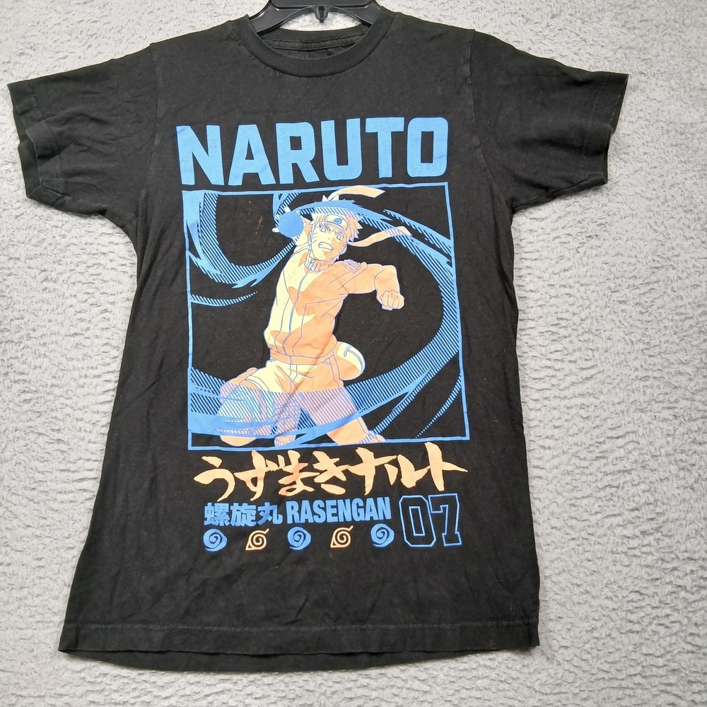 Naruto Shippuden Shirt Mens Small Black Rasengan Anime Graphic‎ Tee Viz Media